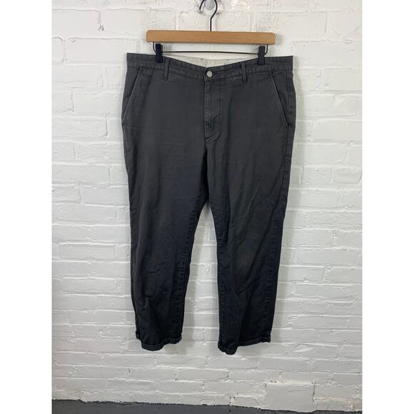 AG Adriano Goldschmied Men's Standard Issu Khaki Pant Straight Leg Black Size 36 - Picture 1 of 5